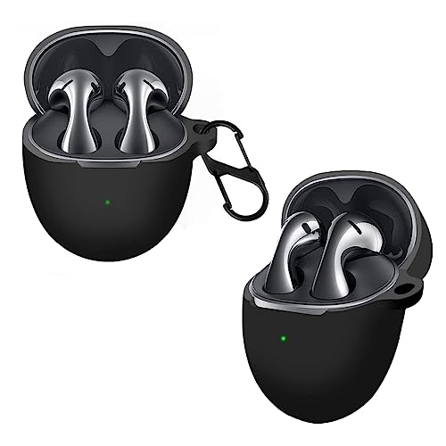 carinacoco Silikonhülle für HUAWEI FreeBuds 5 mit Karabiner, weich und flexibel, ultradünn, stoßfest, Slim-Fit Anti-Fall-Kopfhörer-Hülle für HUAWEI FreeBuds 5 - Schwarz carinacoco Silikonhülle für HUAWEI FreeBuds 5 mit Karabiner, weich und flexibel, ultradünn, stoßfest, Slim-Fit Anti-Fall-Kopfhörer-Hülle für HUAWEI FreeBuds 5 - Schwarz von carinacoco