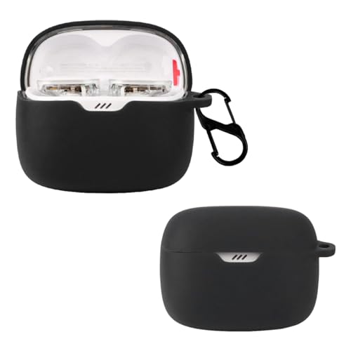 carinacoco Silikonhülle für JBL Tune Buds mit Karabiner, weich und flexibel, ultradünne stoßfeste Abdeckung, Slim-Fit Anti-Fall Kopfhörer-Hülle für JBL Tune Buds, Schwarz carinacoco Silikonhülle für JBL Tune Buds mit Karabiner, weich und flexibel, ultradünne stoßfeste Abdeckung, Slim-Fit Anti-Fall Kopfhörer-Hülle für JBL Tune Buds, Schwarz von carinacoco