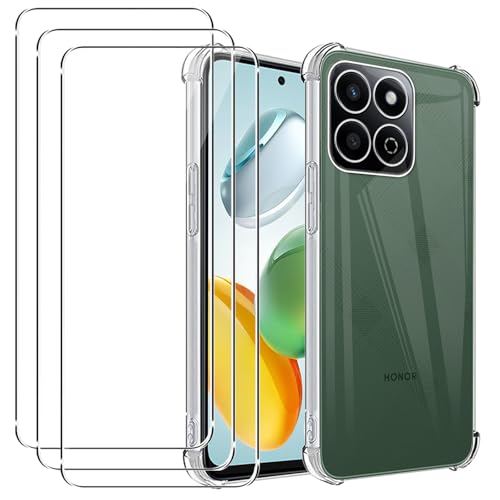 carinacoco Transparente Schutzhülle für Honor 200 Smart 5G, mit 3 Displayschutzfolien, ultradünne Passform, weiche TPU-Eckstoßstange, Airbag, Fallschutz, stoßfest, kratzfest, carinacoco Transparente Schutzhülle für Honor 200 Smart 5G, mit 3 Displayschutzfolien, ultradünne Passform, weiche TPU-Eckstoßstange, Airbag, Fallschutz, stoßfest, kratzfest, von carinacoco