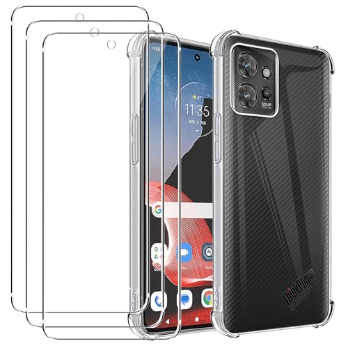 carinacoco Transparente Schutzhülle für Motorola Thinkphone 5G, mit 3 Displayschutzfolien aus gehärtetem Glas, ultradünne Passform, weiche TPU-Eckstoßstange, Airbag-Fallschutz, stoßfest, kratzfest, carinacoco Transparente Schutzhülle für Motorola Thinkphone 5G, mit 3 Displayschutzfolien aus gehärtetem Glas, ultradünne Passform, weiche TPU-Eckstoßstange, Airbag-Fallschutz, stoßfest, kratzfest, von carinacoco