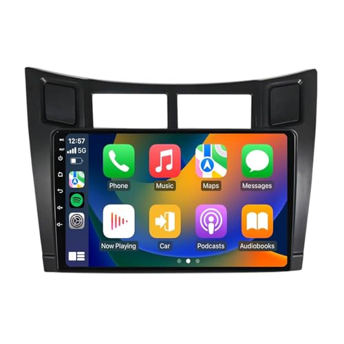 Android 11 9 Zoll Touchscreen Autoradio Für Toyota Yaris 2005-2012 Mit Carplay Android Auto Unterstützt HiFi DAB Navigation GPS Mirror Link DSP RDS Bluetooth 5.0 FM AM DVR SWC Rückfahrkamera(8Core+6G+ von carmacarguo