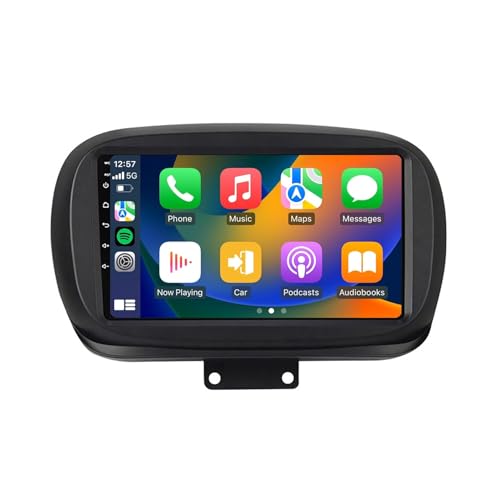 Für Fiat 500X 2014-2020 Android 12 Autoradio 9 Zoll IPS Touchscreen Eingebaut Carplay Android Auto Unterstützt Hi-Fi DVR FM AM Bluetooth 5.0 DSP RDS Link Spiegeln DAB GPS Navigation SWC Rückfahrkamera von carmacarguo