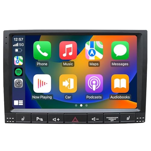 Für VW-Touareg 2002-2012 Android 11 Autoradio 9 Zoll Touchscreen Eingebaut Kabelloses Carplay Android Auto Unterstützt Hi-Fi DVR FM AM BT 5.0 DSP RDS Link Spiegeln DAB Navigation SWC Rückfahrkamera(8C von carmacarguo