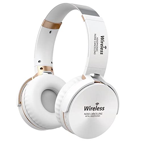 Carneo S7 Weiß, Bluetooth kabellose Over Ear Kopfhörer, Freisprechbearbeitung von Telefonanrufen, MP3-Player und FM-Tuner, Umgebungsgeräuschreduzierungsfunktion, Steuerung direkt am Kopfhörer von carneo