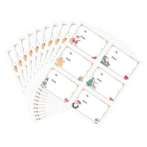 10 Stück Tagging Aufkleber zu und von Weihnachten Aufkleber Selbstklebende Etiketten zum Verpacken von Geschenken von carotoe