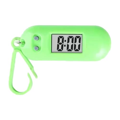 carotoe Leicht ablesbare LED-Schlüsselanhänger-Taschenuhr, Miniatur-Digitaluhr, Uhr für Studenten und Reisende, grün von carotoe