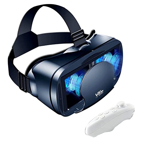 carrub VR-Brille Vollbild Virtual Reality 3D-Brille VR-Set 3D-Virtual-Reality-Brille, Verstellbare VR-Brille mit Gamepad von carrub