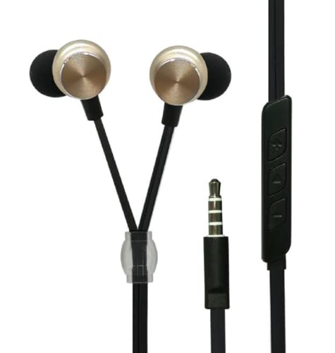 2GO In-Ear Stereo-Headset "Luxury" - gold Zipper-Style von carstyling XXL