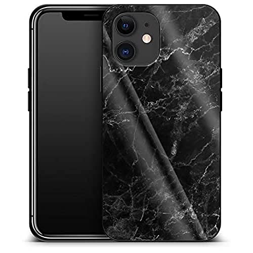 caseable Apple iPhone 12 Mini Luxus Glas Handyhülle - stoßdämpfend & Kratzfeste Oberfläche - Buntes Design - Midnight Marble - Marmor von caseable