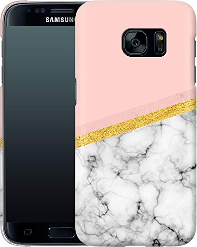 caseable Samsung Galaxy S7 Handyhülle - Hardcase Schutzhülle - stoßdämpfend & Kratzfeste Oberfläche - Buntes Design & Rundumdruck - Marble Slice - Marmor von caseable