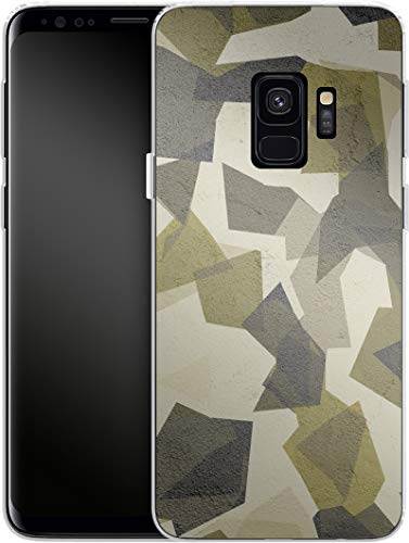 caseable Samsung Galaxy S9 Handyhülle - Silikon Schutzhülle - stoßdämpfend & Kratzfeste Oberfläche - Buntes Design - Geometric Camo Green von caseable