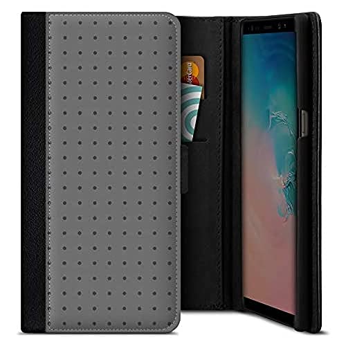 caseable Samsung Galaxy S9 Plus Schutzhülle - Handy Klapphülle - stoßdämpfend & Kratzfeste Oberfläche - Kartenfach - Buntes Design - Dot Grid Grey von caseable