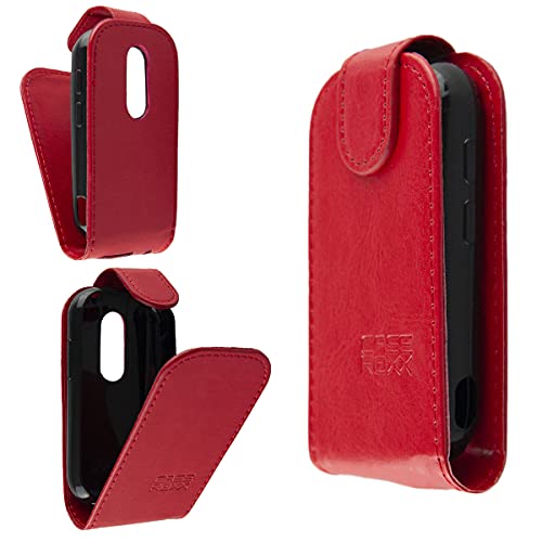 caseroxx Flip Cover für Unihertz Jelly 2 in rot – Handy-Tasche mit Kreditkartenfächern & Magnetverschluss aus Kunstleder, schlank & funktional von caseroxx