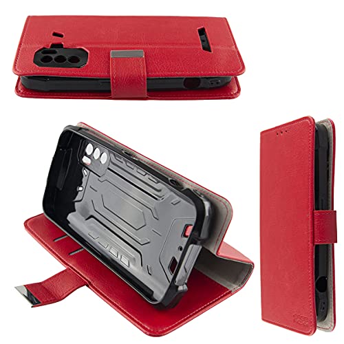 caseroxx Handy Hülle Tasche kompatibel mit Cubot Kingkong 5 Pro Bookstyle-Case Wallet Case in rot von caseroxx