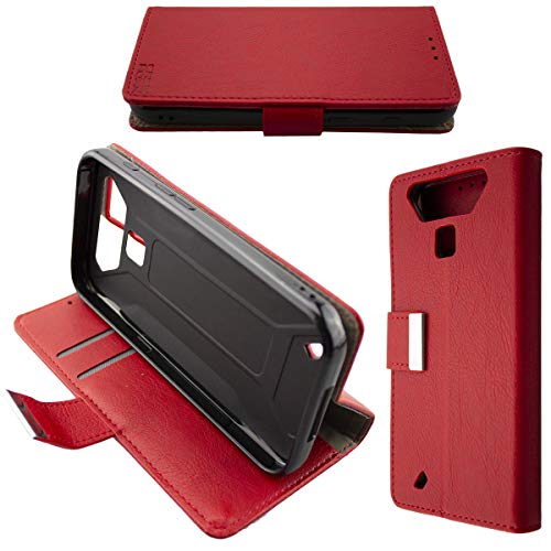 caseroxx Handy Hülle Tasche kompatibel mit Cubot Quest Lite Bookstyle-Case Wallet Case in rot von caseroxx