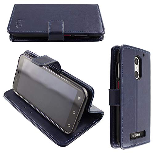 caseroxx Handy Hülle Tasche kompatibel mit Emporia Smart 4 Bookstyle-Case Wallet Case in blau von caseroxx
