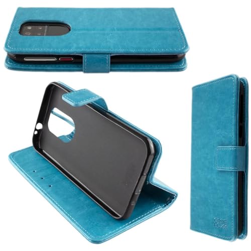 caseroxx Bookstyle Tasche für Emporia Smart 5, Kunstleder Hülle mit Kartenfach & TPU-Halterung, klappbar, hellblau von caseroxx