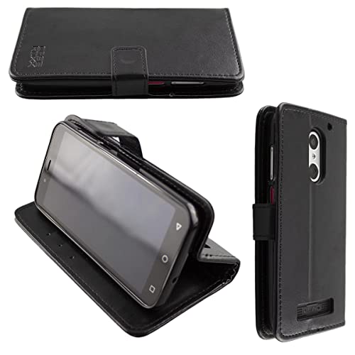 caseroxx Handy Hülle Tasche kompatibel mit PEAQ PSP 400 Bookstyle-Case Wallet Case in schwarz von caseroxx