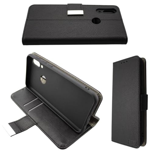 caseroxx Bookstyle Handytasche für UMIDIGI A3s in schwarz – Klapphülle aus Kunstleder mit Kreditkartenfächern, Magnetverschluss, Standfunktion & Rundumschutz für Display und Gehäuse von caseroxx