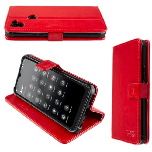 caseroxx Bookstyle Handytasche für Volla Phone 22 in rot – Klapphülle aus Kunstleder mit Kreditkartenfächern, Magnetverschluss, Standfunktion & Rundumschutz für Display und Gehäuse von caseroxx