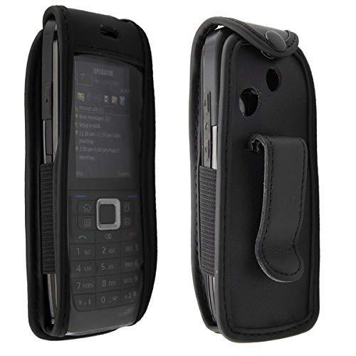 caseroxx Hülle Ledertasche mit Gürtelclip für Nokia E51 aus Echtleder, Tasche mit Gürtelclip und Sichtfenster in schwarz von caseroxx