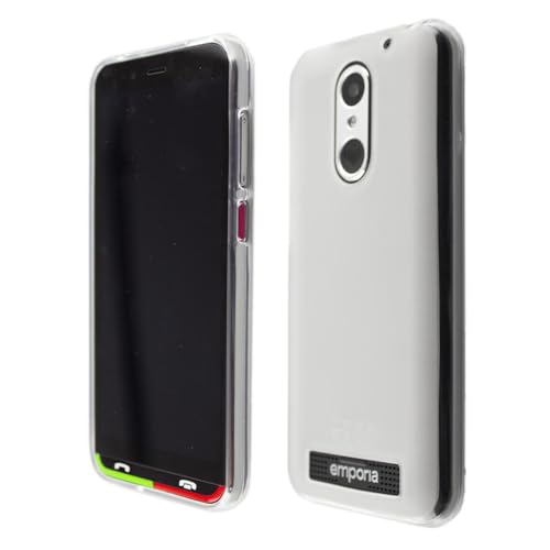 caseroxx Schutz-Hülle kompatibel mit Emporia Supereasy, weiß-transparent TPU-Hülle aus flexiblem Gummi, stoßfeste Handy-Tasche mit Kantenschutz, passgenau & robust für den Alltag von caseroxx