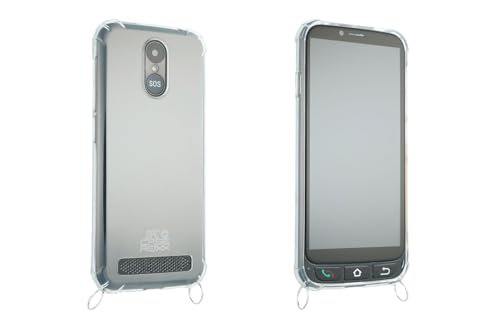 caseroxx TPU-Hülle kompatibel mit SPC Zeus 4G / Zeus 4G Pro, mit Band zum Umhängen in weiß aus TPU von caseroxx