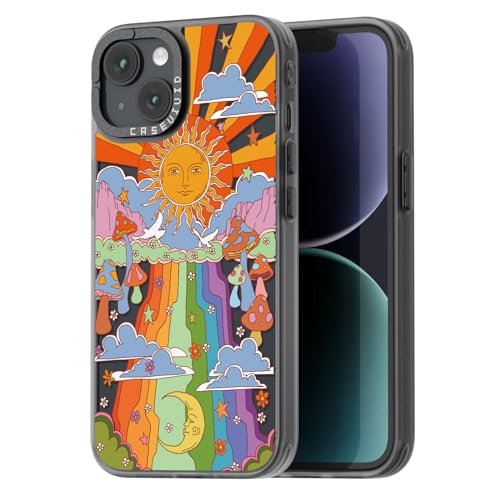 casevivid Kompatibel mit iPhone 15 Hülle, niedliche Ästhetik – langlebige Mode lustige Handyhülle – Pilz Muster Cover Design für iPhone 15 6.1 Zoll Schwarz von casevivid