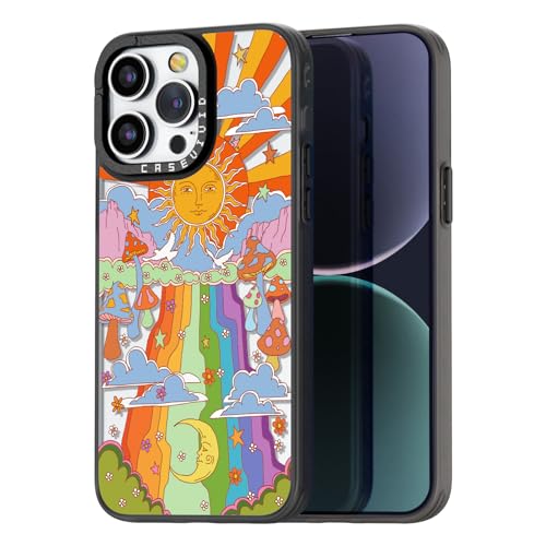 casevivid Kompatibel mit iPhone 15 Pro Hülle, niedliche Ästhetik – langlebige Mode lustige Handyhülle – Pilz Muster Cover Design für iPhone 15 Pro 6.1 Zoll Schwarz von casevivid