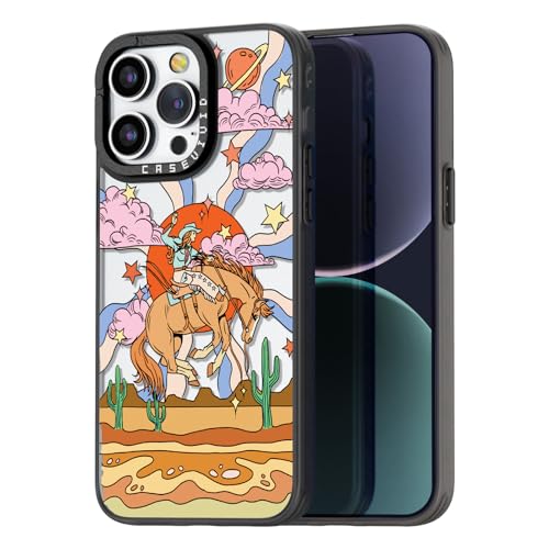 casevivid Kompatibel mit iPhone 15 Pro Max Hülle, niedliche Ästhetik – langlebige Mode lustige Handyhülle – Cowboy Muster Cover Design für iPhone 15 Pro Max 6.7 Zoll Schwarz von casevivid