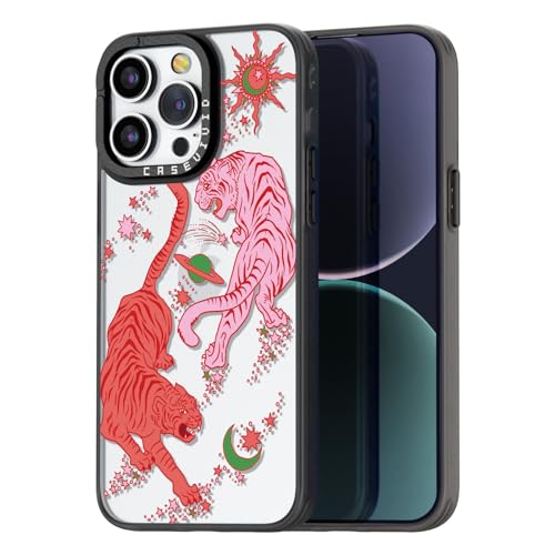 casevivid Kompatibel mit iPhone 15 Pro Max Hülle, niedliche Ästhetik – langlebige Mode lustige Handyhülle – Tiger Muster Cover Design für iPhone 15 Pro Max 6.7 Zoll Schwarz von casevivid