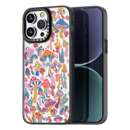 casevivid Kompatibel mit iPhone 15 Pro Max Hülle, niedliche Ästhetik – langlebige Mode lustige Handyhülle – Pilz Dschungel Muster Cover Design für iPhone 15 Pro Max 6.7 Zoll Schwarz von casevivid