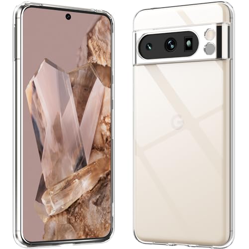 caslord Handyhülle Kompatibel mit Google Pixel 8 Pro Hülle, [Anti-Gelb] [Ultra Slim] Stoßfest Weiche TPU Schutzhülle für Google Pixel 8 Pro- Clear von caslord