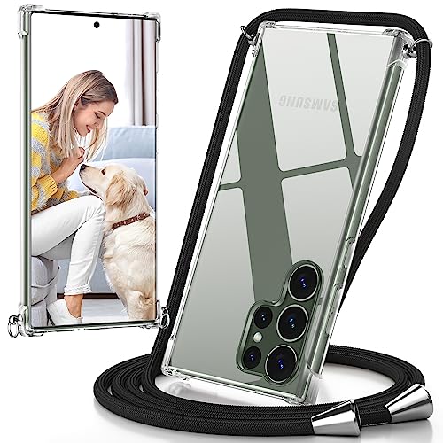 caslord Handykette Handyhülle mit Band für Samsung Galaxy S23 Ultra, Handyband zum Umhängen Handy Umhängeband TPU Handyhülle mit Kette für Galaxy S23 Ultra-Schwarz caslord Handykette Handyhülle mit Band für Samsung Galaxy S23 Ultra, Handyband zum Umhängen Handy Umhängeband TPU Handyhülle mit Kette für Galaxy S23 Ultra-Schwarz von caslord