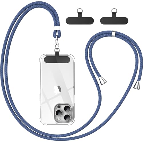 caslord Handykette Universal, Handy Lanyard mit 2 Stück Universelles Patch, Handyband mit Hülle kombinierbar, Einstellbar und Abnehmbar - Blau caslord Handykette Universal, Handy Lanyard mit 2 Stück Universelles Patch, Handyband mit Hülle kombinierbar, Einstellbar und Abnehmbar - Blau von caslord