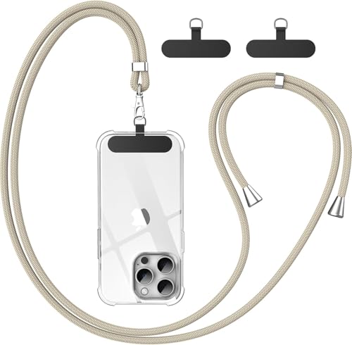 caslord Handykette Universal, Handy Lanyard mit 2 Stück Universelles Patch, Handyband mit Hülle kombinierbar, Einstellbar und Abnehmbar - Gold caslord Handykette Universal, Handy Lanyard mit 2 Stück Universelles Patch, Handyband mit Hülle kombinierbar, Einstellbar und Abnehmbar - Gold von caslord