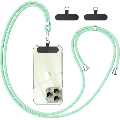 caslord Handykette Universal, Handy Lanyard mit 2 Stück Universelles Patch, Handyband mit Hülle kombinierbar, Einstellbar und Abnehmbar - Grün caslord Handykette Universal, Handy Lanyard mit 2 Stück Universelles Patch, Handyband mit Hülle kombinierbar, Einstellbar und Abnehmbar - Grün von caslord