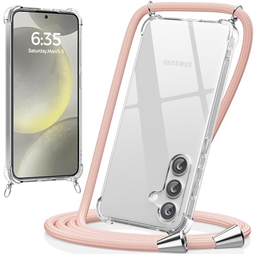 caslord Handykette kompatibel mit Samsung Galaxy S24 Plus, Necklace Hülle mit Bands Handyhülle für zum Umhängen, Transparent Case mit Handykordel,Stoßfeste Schutzhülle zum Umhängen Kordel,Rosa caslord Handykette kompatibel mit Samsung Galaxy S24 Plus, Necklace Hülle mit Bands Handyhülle für zum Umhängen, Transparent Case mit Handykordel,Stoßfeste Schutzhülle zum Umhängen Kordel,Rosa von caslord