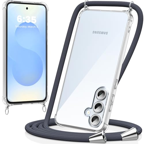 caslord Handykette kompatibel mit Samsung Galaxy S25, Necklace Hülle mit Bands Handyhülle für zum Umhängen, Transparent Case mit Handykordel,Stoßfeste Schutzhülle zum Umhängen Kordel, Dunkelgrau caslord Handykette kompatibel mit Samsung Galaxy S25, Necklace Hülle mit Bands Handyhülle für zum Umhängen, Transparent Case mit Handykordel,Stoßfeste Schutzhülle zum Umhängen Kordel, Dunkelgrau von caslord