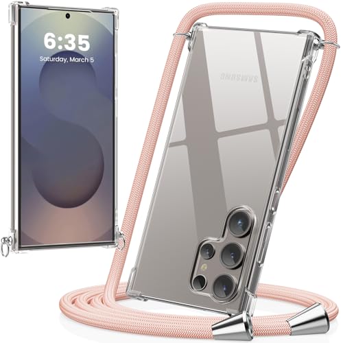 caslord Handykette kompatibel mit Samsung Galaxy S25 Ultra, Necklace Hülle mit Bands Handyhülle für zum Umhängen, Transparent Case mit Handykordel,Stoßfeste Schutzhülle zum Umhängen Kordel, Rosa caslord Handykette kompatibel mit Samsung Galaxy S25 Ultra, Necklace Hülle mit Bands Handyhülle für zum Umhängen, Transparent Case mit Handykordel,Stoßfeste Schutzhülle zum Umhängen Kordel, Rosa von caslord