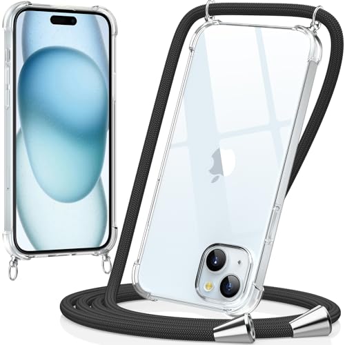 caslord Handykette kompatibel mit iPhone 15 6,1 Zoll, Necklace Hülle mit Bands Handyhülle für zum Umhängen, Transparent Case mit Handykordel,Stoßfeste Schutzhülle zum Umhängen Kordel, Schwarz caslord Handykette kompatibel mit iPhone 15 6,1 Zoll, Necklace Hülle mit Bands Handyhülle für zum Umhängen, Transparent Case mit Handykordel,Stoßfeste Schutzhülle zum Umhängen Kordel, Schwarz von caslord