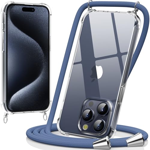 caslord Handykette kompatibel mit iPhone 15 Pro Max, Necklace Hülle mit Bands Handyhülle für zum Umhängen, Transparent Case mit Handykordel,Stoßfeste Schutzhülle zum Umhängen Kordel, Blau caslord Handykette kompatibel mit iPhone 15 Pro Max, Necklace Hülle mit Bands Handyhülle für zum Umhängen, Transparent Case mit Handykordel,Stoßfeste Schutzhülle zum Umhängen Kordel, Blau von caslord