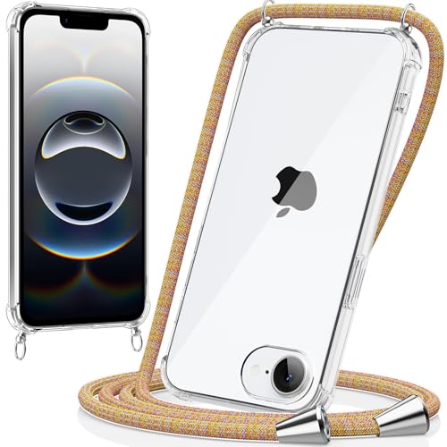 caslord Handykette kompatibel mit iPhone 16e, Necklace Hülle mit Bands Handyhülle für zum Umhängen, Transparent Case mit Handykordel,Stoßfeste Schutzhülle zum Umhängen Kordel, Rainbow caslord Handykette kompatibel mit iPhone 16e, Necklace Hülle mit Bands Handyhülle für zum Umhängen, Transparent Case mit Handykordel,Stoßfeste Schutzhülle zum Umhängen Kordel, Rainbow von caslord