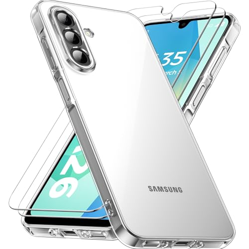 caslord Hülle für Samsung Galaxy A26 4G/5G, 1 Handyhülle mit 2 Stück Hartglas, Weiche TPU Transparent Stoßfest Schutzhülle Durchsichtige Kratzfest Handyhülle Case Cover von caslord