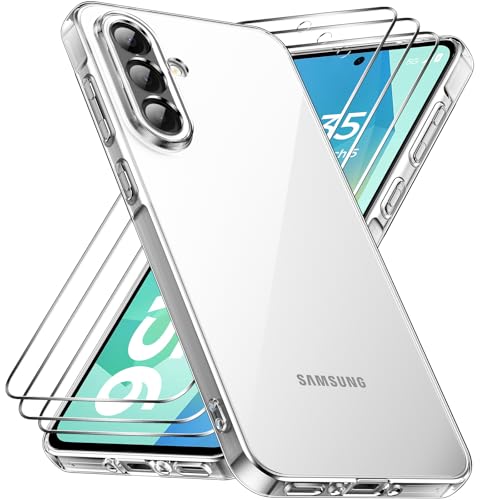 caslord Hülle für Samsung Galaxy A56 5G, 1 Handyhülle mit 3 Stück Hartglas, Weiche TPU Transparent Stoßfest Schutzhülle Durchsichtige Kratzfest Handyhülle Case Cover caslord Hülle für Samsung Galaxy A56 5G, 1 Handyhülle mit 3 Stück Hartglas, Weiche TPU Transparent Stoßfest Schutzhülle Durchsichtige Kratzfest Handyhülle Case Cover von caslord