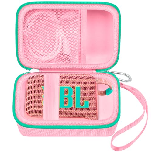 Tragetasche Kompatibel mit JBL Go 4 - tragbarer Bluetooth-Lautsprecher Box Pro Sound, Auch für Go 3/Go3 Eco/Go2 Wasserdichter Mini Wireless Lautsprecher - Nur der Fall (Rosa) von casmilee