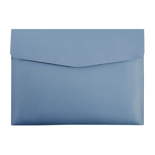 ccHuDE PU Leder A4 Aktenordner Wasserdicht Dokumentenhalter Umschlag Ordner Hülle Briefgröße Papierhalter Wiederverwendbare Briefe Aufbewahrungstasche Quittung Datei Tasche mit Schnappverschluss Blau von ccHuDE