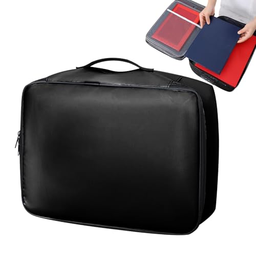 Fireproof Paper Bag, Waterproof Filing Box, Oxford Cloth Document Bag with Secure Locking Mechanism for Protecting Records from Fire or Water, 14.57x11.42x3.94 Inches von ccuzs