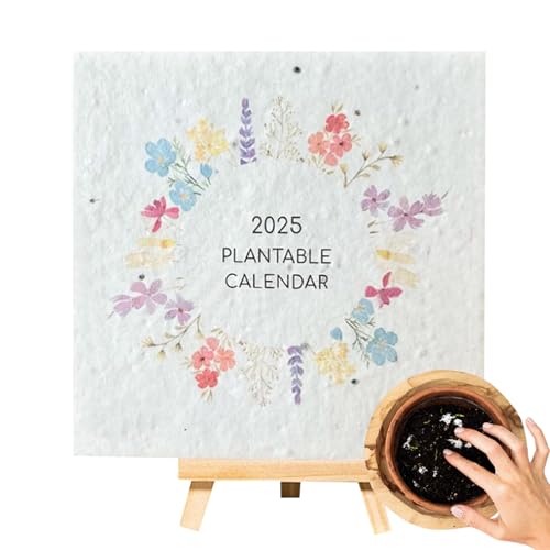 Plantable 2025 Calendar with Easel Stand, 12-Month Monthly Planner Featuring Growable Seed Paper, Eco Gift for Offices Desk, Home, Family, School, and Classroom Use, 5.71x4.92 Inches Plantable 2025 Calendar with Easel Stand, 12-Month Monthly Planner Featuring Growable Seed Paper, Eco Gift for Offices Desk, Home, Family, School, and Classroom Use, 5.71x4.92 Inches von ccuzs
