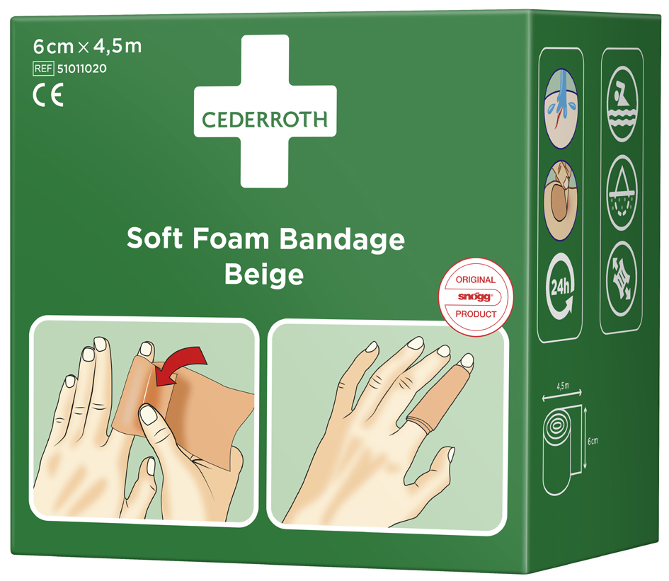 CEDERROTH Pflaster , Soft Foam Bandage, , beige von cederroth